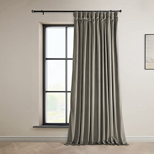 HPD Half Price Drapes Heritage Plush Velvet Curtains B08S7P5TSC -Gallery Taupe