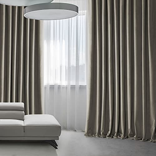 HPD Half Price Drapes Heritage Plush Velvet Curtains B08S7P5TSC -Gallery Taupe