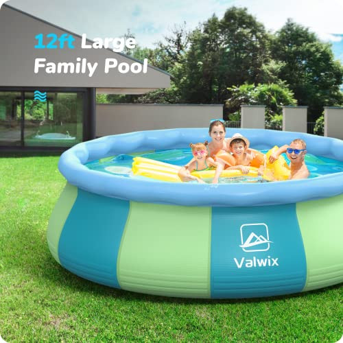 Valwix 12ft x 33in Above Ground Pool Inflatable Swimming Pool Backyard New