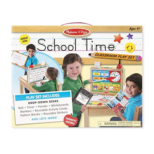 Melissa Doug School Time Play Set +Scratch Art Mini-Pad Bundle 8514