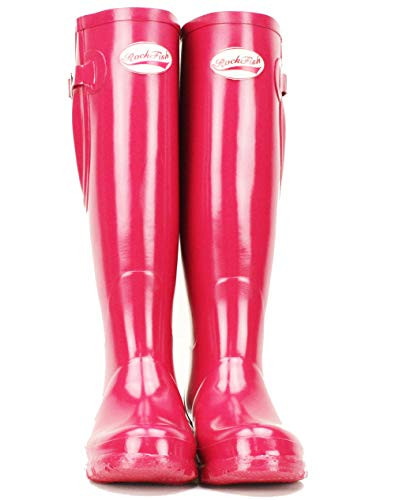 Shires Rockfish Adj Gloss Tall Wellington Boot 6 Magenta