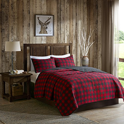 Woolrich Reversible Quilt Set, Bedding Set, King/Cal King - Buffalo Check Red