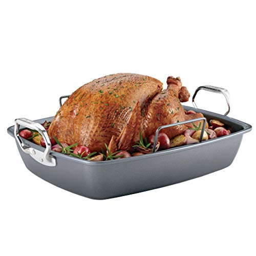 Circulon Premier Professional Roaster 18 X 15 with Rack - Black