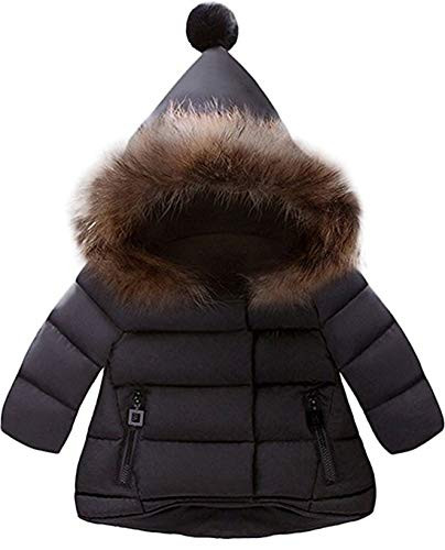 SRVNFBKT Baby Girls Boys Winter Warm Jacket Hooded Snowsuit Windproof Coat