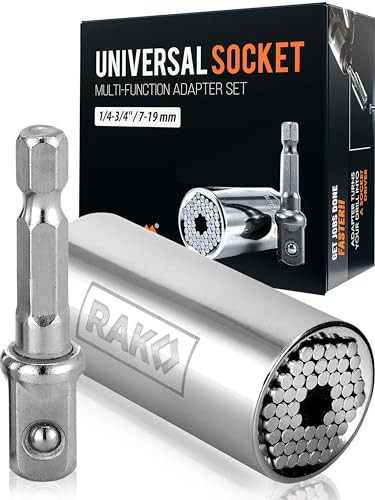 RAK SUPER UNIVERSAL SOCKET TOOL GATOR GRIP WITH POWER DRILL ADAPTER SET