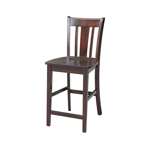 IC International Concepts San Remo 24" Seat H Counter Height Stool - Rich Mocha New