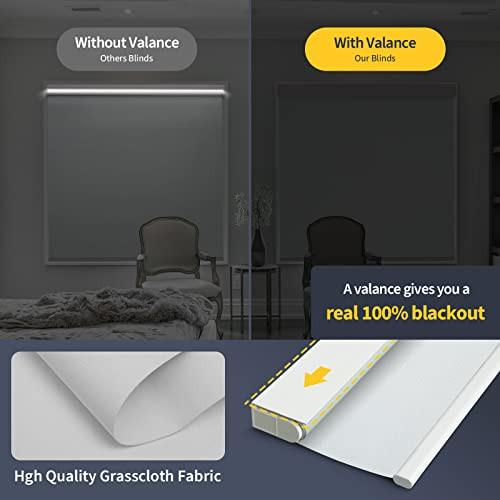 CITOLEN Motorized Blinds with Valance Cover Smart Electric Roller Shades - White