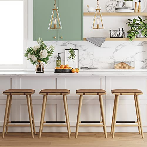 Nathan James Barker Classic Counter Height Wood Barstool 24" (B0B9Y7JPYR) New