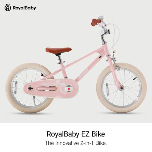 RB14-30P2 ROYALBABY EZ KIDS BIKE, CONVERTIBLE BALANCE TO PEDAL, 14 INCH - PINK