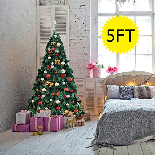 COSTWAY 5FT ARTIFICIAL PVC CHRISTMAS TREE W/STAND HOLIDAY SEASON GREEN 5"