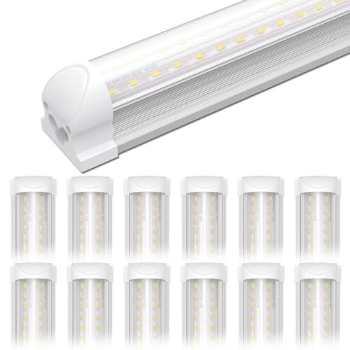 SHINESTAR 8FT LED Shop Light Fixture 12-Pack 72W 9000LM 5000K - White New