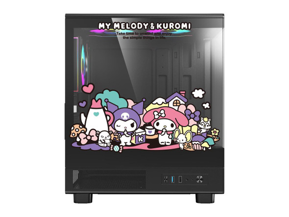 darkFlash DB330M MOTI Mini M-ATX Gaming PC Case, Sanrio Kuromi & My Melody