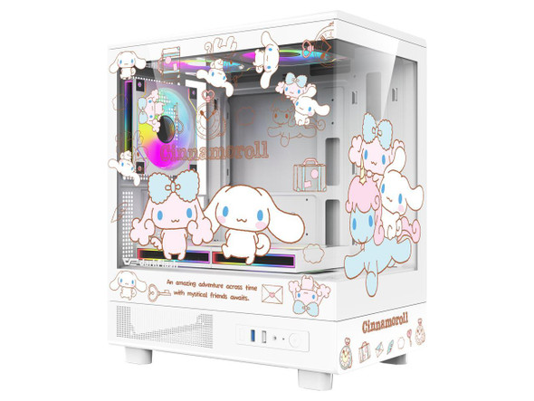 darkFlash DB330M MOTI Mini M-ATX Gaming PC Case, Sanrio Cinnamoroll Official