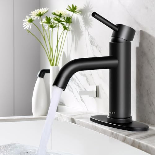 SOKA BATHROOM SINK FAUCET SINGLE HANDLE STAINLESS STEEL SK16002PA - BLACK