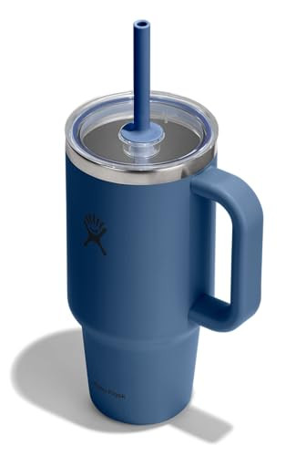 HYDRO FLASK TRAVEL TUMBLER HANDLE CLEAR LID AND STRAW INSULATED TT32PSCC384