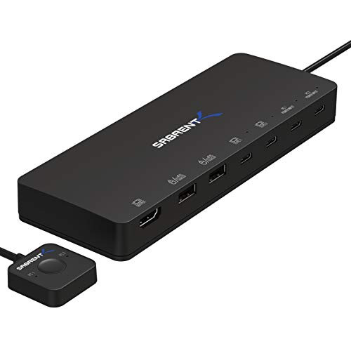 SABRENT 2-PORT USB TYPE-C KVM SWITCH WITH 60 WATT POWER DELIVERY OPTION - BLACK