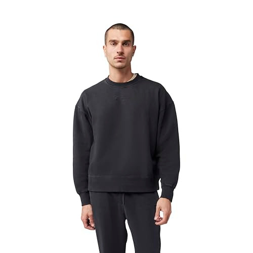 FOX RACING MEN'S WORDMARK OVERSIZED FLEECE CREW NECK SWEATSHIRT -SIZE M -BLACK New