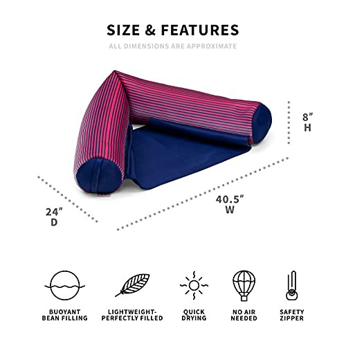 Big Joe Noodle Sling No Inflation Needed Pool Seat, Armrests 3ft - Fade Fuchsia