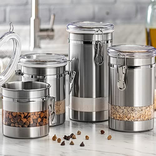 LE'RAZE AIRTIGHT FOOD STORAGE CANISTER SET GL988 - STAINLESS STEEL