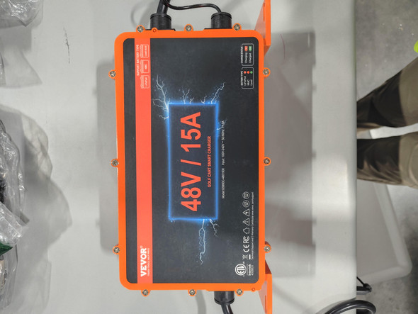 VEVOR 48 VOLT GOLF CART BATTERY CHARGER 15 AMP, SMART BATTERY CHARGER - ORANGE