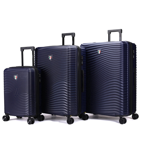 TUCCI ITALY SPETTRO 3-PIECE HARDSIDE LUGGAGE SET - BLUE New