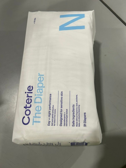 COTERIE 1X COTERIE THE DIAPER NEWBORN SIZE 31 COUNT UNDER 10 LBS - WHITE New