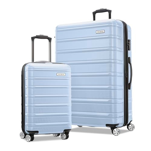 138454 SAMSONITE OMNI 2 HARDSIDE 2 PIECE SET GLOBAL CARRY-ON PALE BLUE New