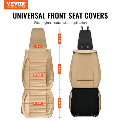 VEVOR SCU055FG SEAT COVERS, UNIVERSAL CAR SEAT COVERS FRONT SEATS - BEIGE