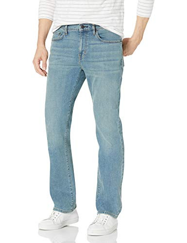 Amazon Essentials Men's Jeans, Slim Fit Stretch, Bootcut - Light Blue Vintage