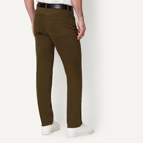 AEMN60626M26 Amazon Essentials Men's Regular Fit Denim Pant, 38"x32", Dark Brown New