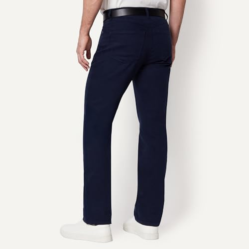 AMAZON ESSENTIALS Men's Regular Fit Garment Dyed Pant, Navy, Size 34x32 New