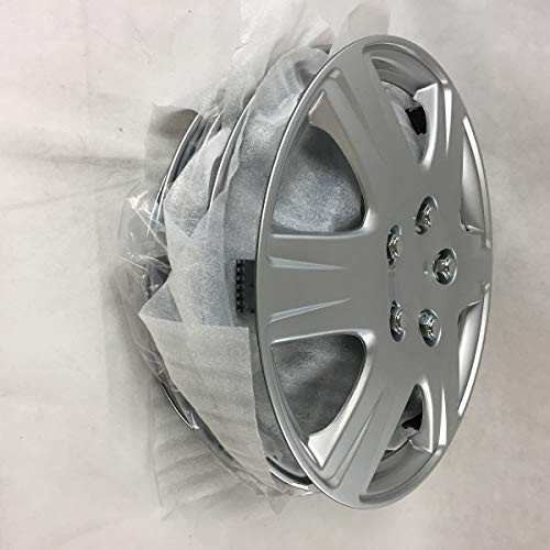 Four ABS Plastic Silver Colored 15" Diameter Hubcaps - B076TCW4HW