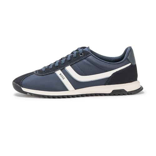 BOSS MENS ZAYN LOW PROFILE LACE UP SNEAKERS - SIZE: 10 (AU/UK M9) - NIGHT TIDE
