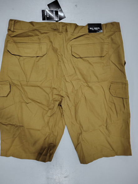 BLU ROCK MEN'S COTTON FLEX-STRETCH CARGO SHORTS - SIZE: MEN 42 - TIMBER New