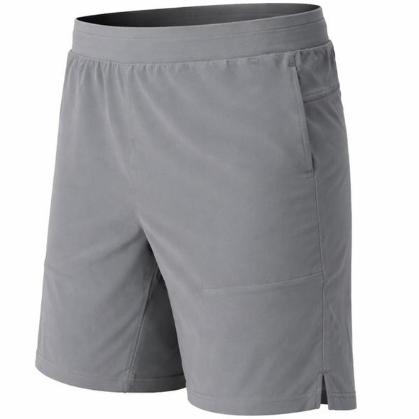 JUMP START MEN'S 2 IN 1 STRETCH GYM RUNNING SHORTS WITH LINER - GRAY - SIZE M New