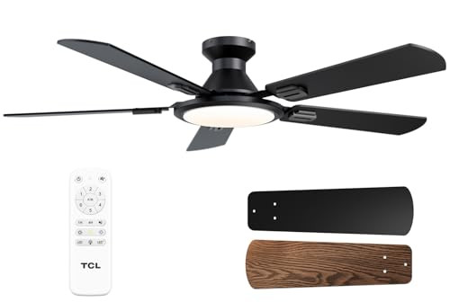 TCL Ceiling Fans with Lights, 52 Inch Low Profile Ceiling Fan with Light