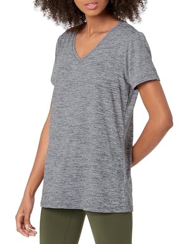 AZ0001 Amazon Women's Active Tech Stretch Short-Sleeve V-Neck 2 Pack Large New