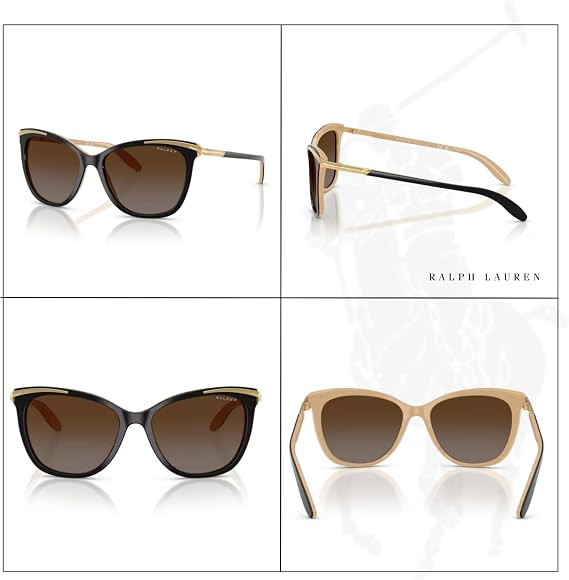 RALPH LAUREN RA5203 CATEYE SUNGLASSES - BLACK NUDE/BROWN GRADIENT POLARIZED