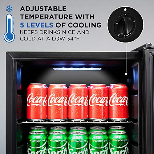 IVATION 126 CAN BEVERAGE REFRIGERATOR | FREESTANDING ULTRA COOL MINI - BLACK
