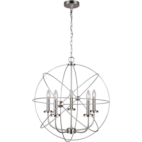 CANARM SUMMERSIDE 5-LIGHT CHANDELIER BRUSHED NICKEL ICH282B05BN25 - NICKEL