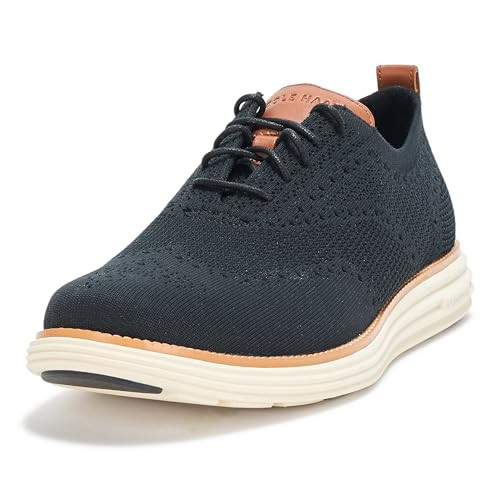 C41651 COLE HAAN MEN'S OXFORD BLACK/BRITISH TAN/SILVER, SIZE 11.5W