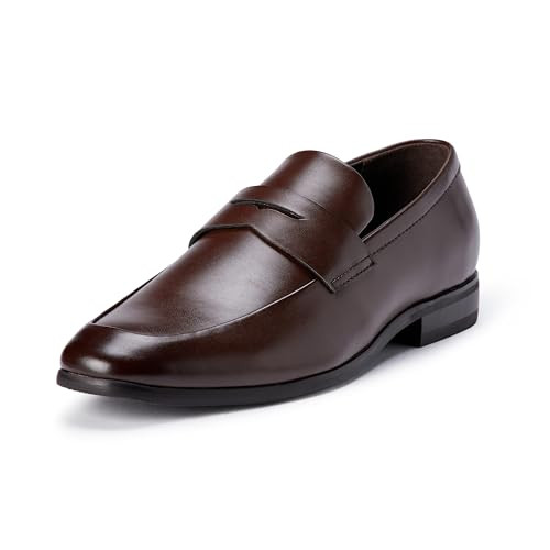 AMAZON ESSENTIALS MEN'S SQUARE APRON TOE LOAFER WITH MEMORY FOAM DARK BROWN 11.5 New