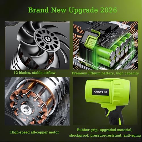 HAOOFFICE CORDLESS LEAF BLOWER 990000 RPM ELECTRIC LEAF BLOWER - GREEN/BLACK