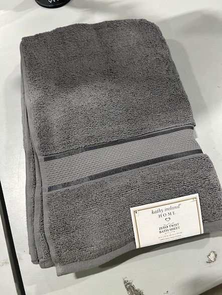 KATHY IRELAND BATH TOWEL 34IN X 65IN - PEBBLE GRAY