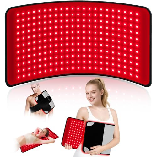 Puroth Red Light Therapy Mat 24"x12" with 242 LEDs 726 Chips 660, 850nm - BLACK