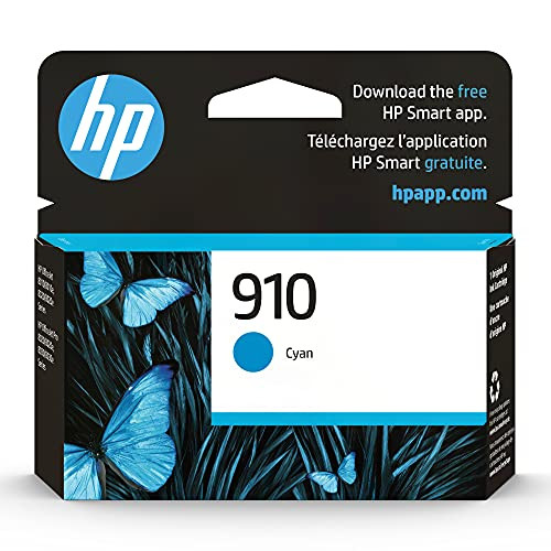 HP 910 Cyan Ink Cartridge | Works with OfficeJet 8010 & 8020 Series - 3YL58AN New