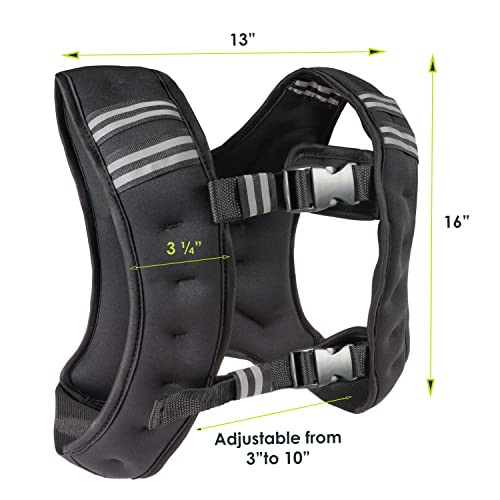 ProsourceFit Exercise Weighted Training Vest - 10lb, JB-5010-BLACK - Black