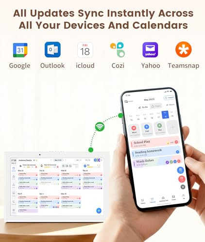 RINGCO 10.1" DIGITAL CALENDAR SMART TOUCHSCREEN PLANNER YI10K2 - WHITE