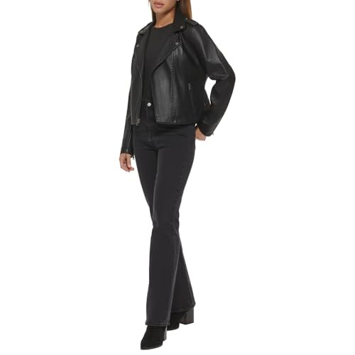 LW7RU613 Levi's Women's Faux Leather Jacket, Classic Black, X-Small New