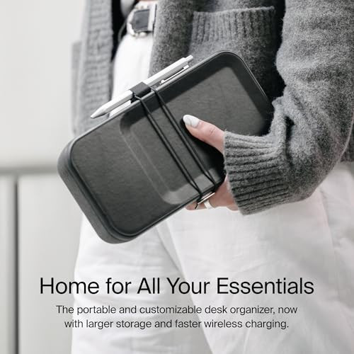 ORBITKEY NEST V2 PORTABLE DESK ORGANIZER WIRELESS CHARGER WNS2-BLK-104 - BLACK New